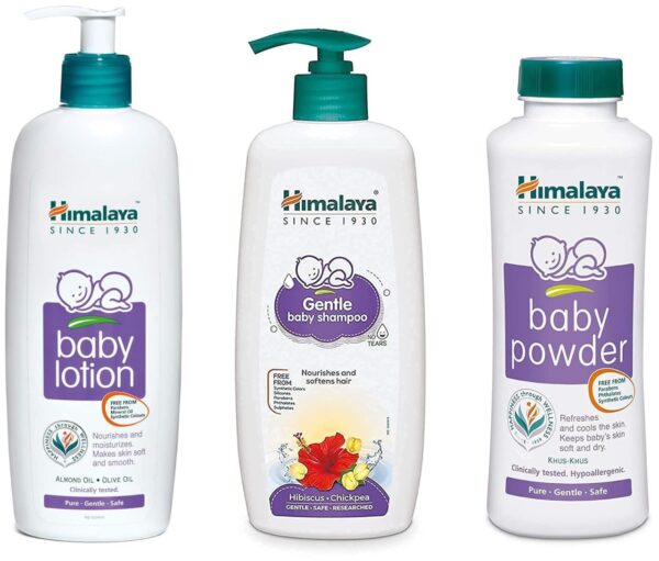 Himalaya Baby Shampoo (400 ml) & Baby Powder (400g) & Herbals Baby Lotion (400ml)